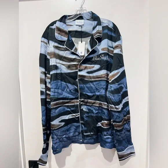 BLUE SKY INNabstract-print long-sleeved shirt